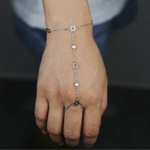 Silver Star Hand Chain Bracelet
